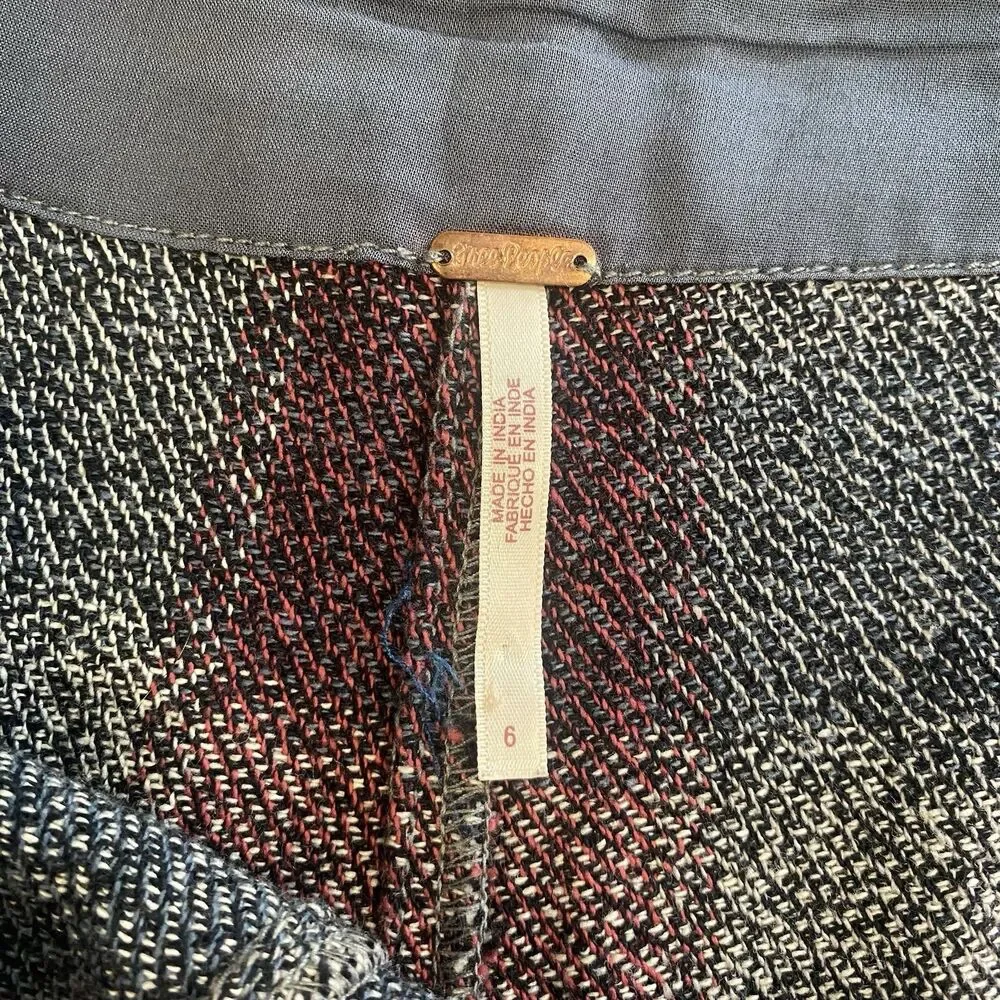 Free People Womens Emmy Mini Menswear Plaid Skort Grey Cotton Size 6 - Picture 8 of 13